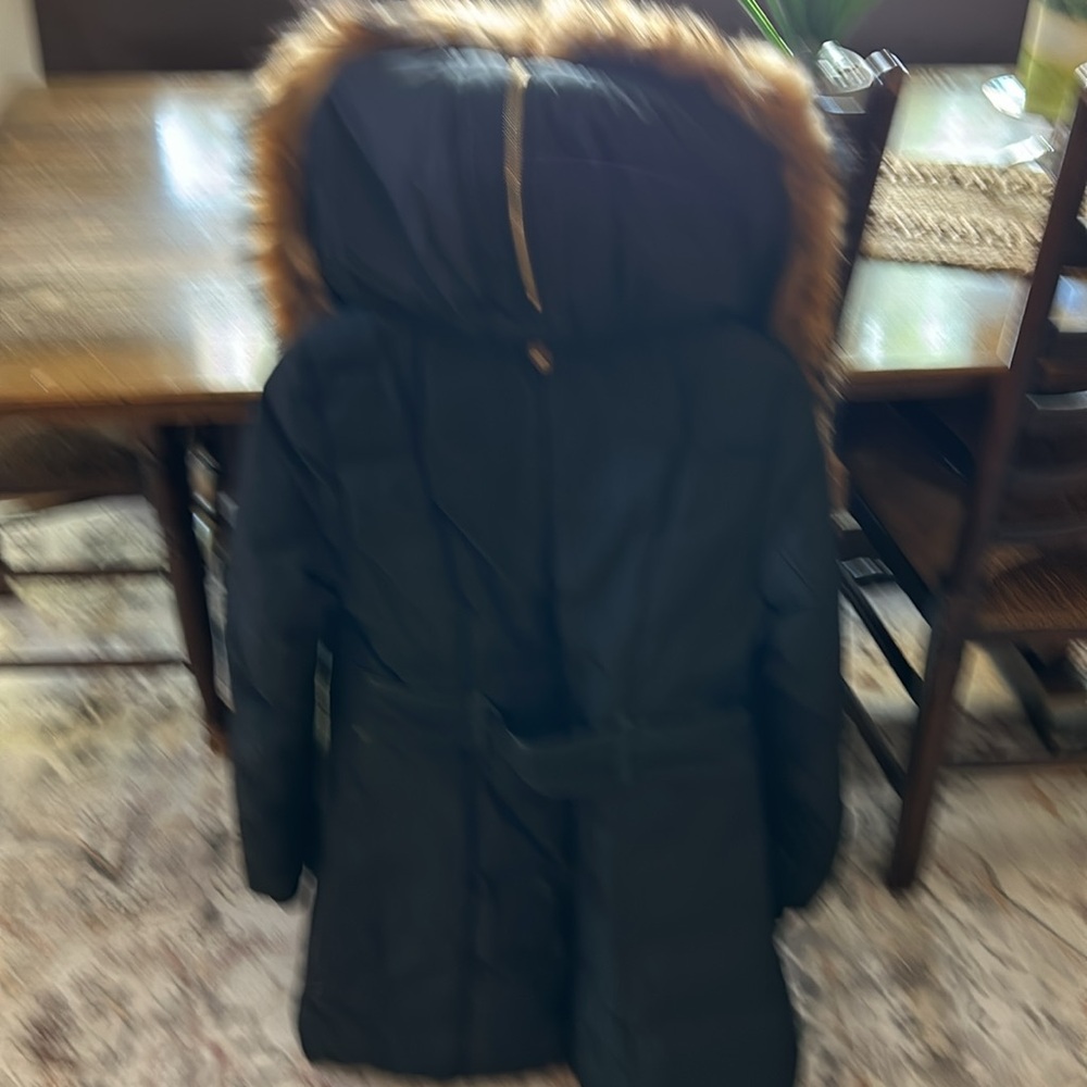 Mackage Black Coat with Fur Trim - Picture 3 of 3